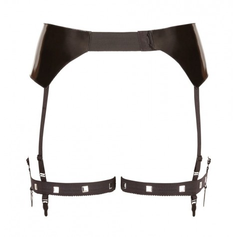 Черная сбруя на бедра с зажимами для половых губ Suspender Belt with Clamps