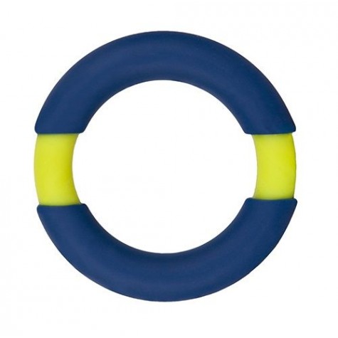 Синее эрекционное кольцо NEON STIMU RING 42MM BLUE/YELLOW