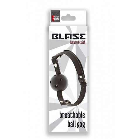 Пластиковый кляп-шар с отверстиями на полиуретановых ремнях BLAZE BREATHABLE BALL GAG