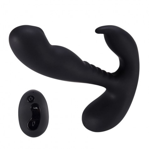 Черный стимулятор простаты Remote Control Prostate Stimulator with Rolling Ball - 13,3 см.